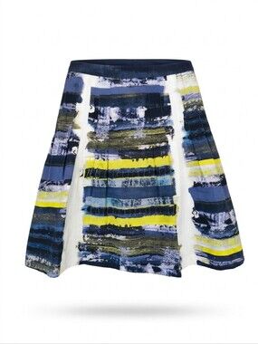 Akris Punto Cotton Abstract A Line Panel Skirt Size 4
